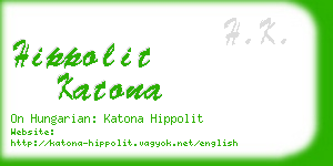 hippolit katona business card